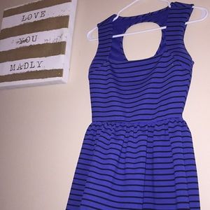 Ladies blue and black stripped dress